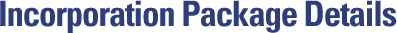Incorporation Package Details