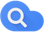 Blue cloud with magnifying glass