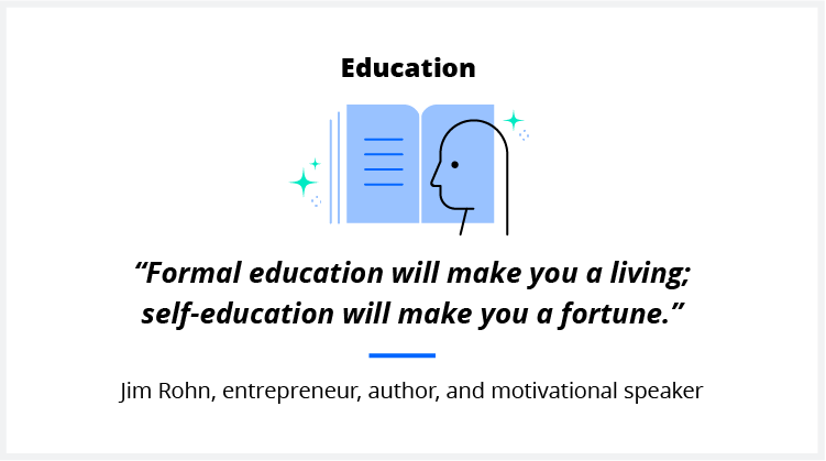A quote on education from entrepreneur Jim Rohn