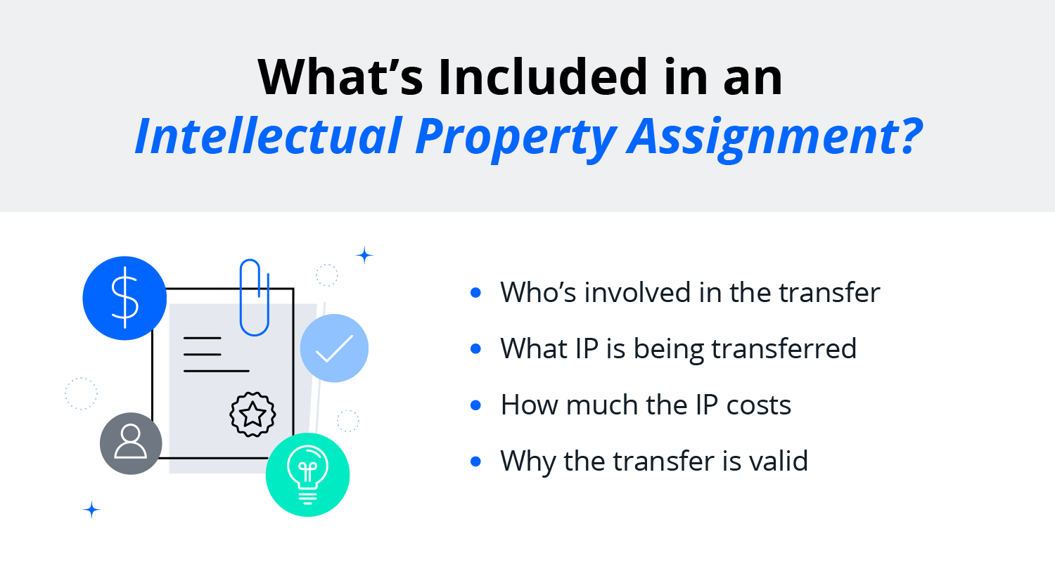 What does an intellectual property assignment include?
