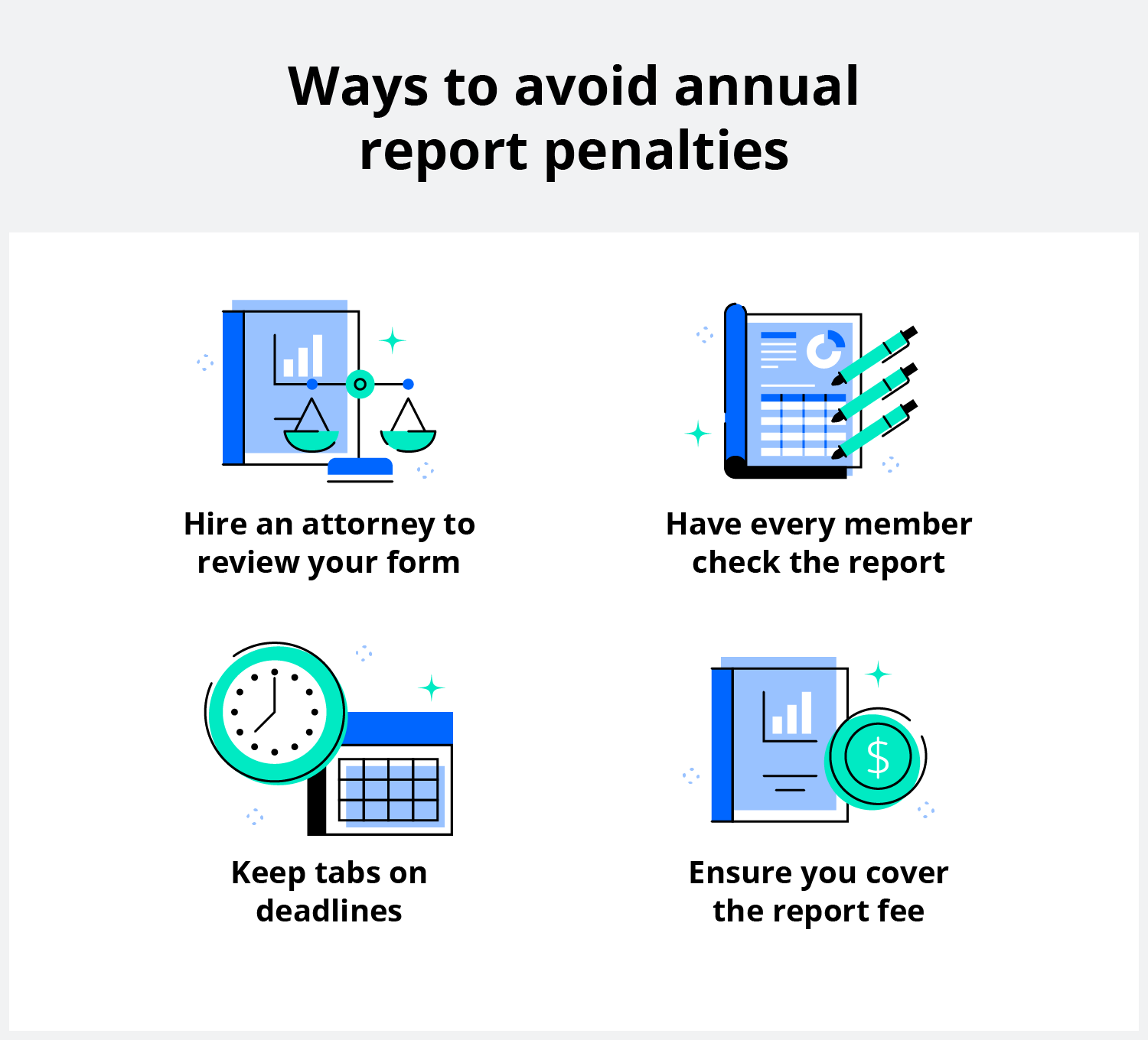 Learn the ways you can avoid penalties for not filing an annual report or for filing an incomplete or incorrect report